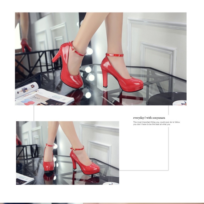 Giày Cao Gót Phối Khóa Cài Thời Trang Dành Cho Nữ