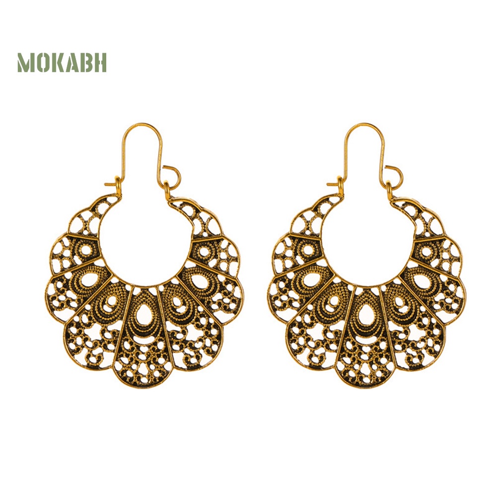 Bông Tai Hình Tròn Thiết Kế Đục Lỗ Phong Cách Cổ Điển Thời Trang Cho Nữ