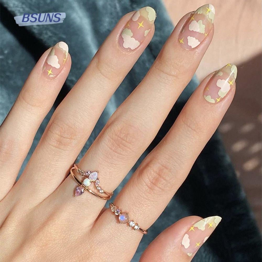 Bộ Móng Tay Giả Ngắn Dạng Nhấn Có Thể Tháo Rời