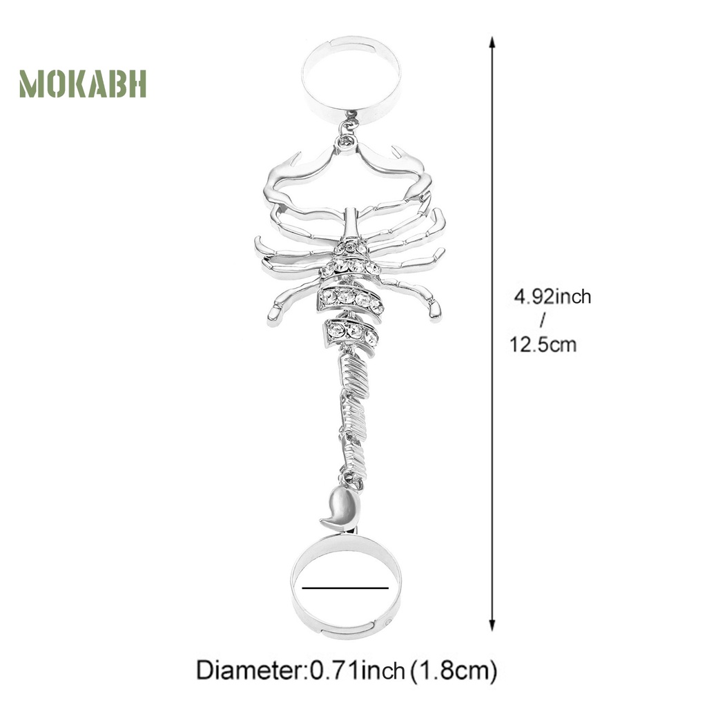 [Mới] Nhẫn Đeo Khớp Ngón Tay Mạ Điện Họa Tiết Hình Học Đính Đá Lấp Lánh Phong Cách Punk Chưa Phai Màu Trang Trí Hình Bọ Cạp Quyến Rũ