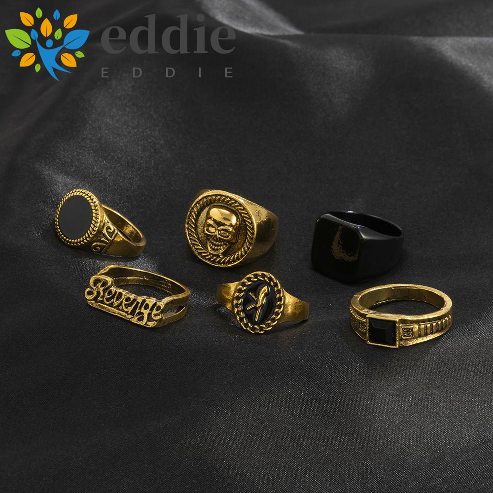 Nhẫn Hình Đầu Lâu 26Eddie Phong Cách Punk Cổ Điển Thời Trang Cho Nam