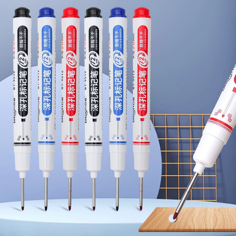 Bộ 3 Bút Đánh Dấu Lỗ Dài 20mm Bằng Nhựa Bền Đa Năng Cho Nhà Tắm / Đồ Gỗ