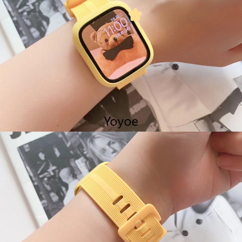 Ốp Silicone + Dây Đeo Thay Thế Cho iWatch 49mm 38mm 42mm 8 7 45mm 44mm 40mm 41mm Series 6 5 3 SE