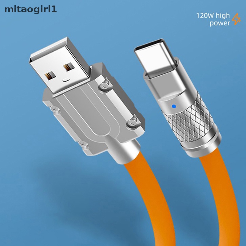 Dây Cáp Sạc Nhanh USB Type C 120W Bằng Silicon Cho Xiaomi Huawei Samsung