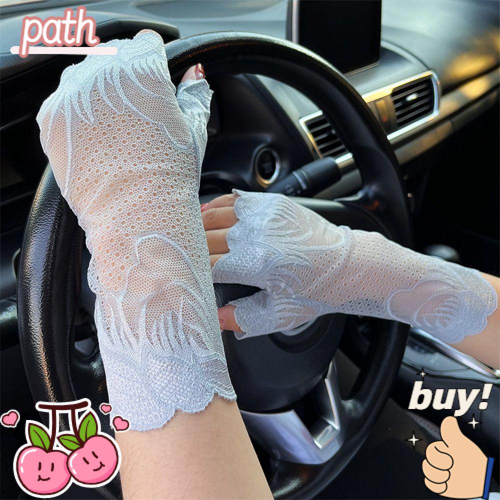 Găng Tay Chống Nắng Phối Ren Thời Trang Mùa Hè