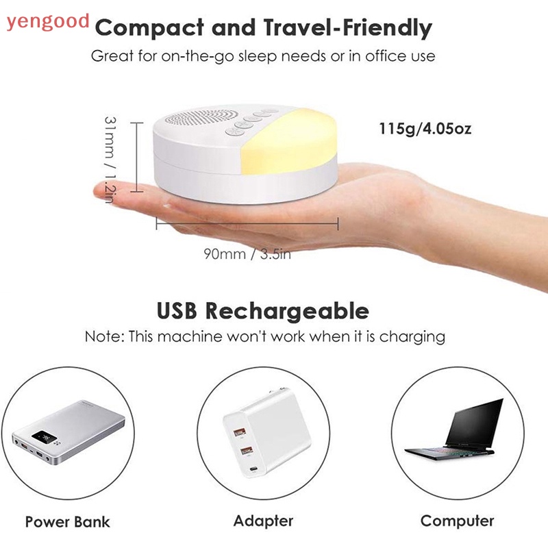 Máy Tạo Tiếng Ồn Trắng Có Đèn Ngủ Tiện Dụng Cho Bé