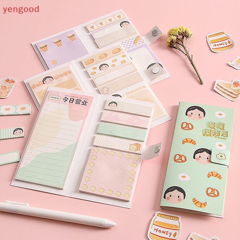 (YGD) Set 120 Tờ Giấy Dán Ghi Chú DIY Họa Tiết Cô Gái Hoạt Hình Trang Trí Văn Phòng Trường Học