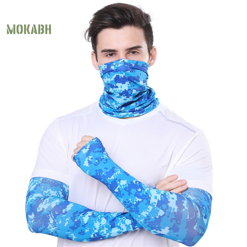 Ống Tay Áo Chống Nắng Độ Co Giãn Cao Họa Tiết Rằn Ri Màu Sắc Tinh Khiết