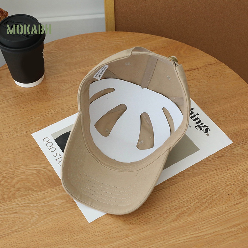 [Mok Abh] Mũ Lưỡi Trai Họa Tiết Thêu Chữ P Vành Rộng Có Thể Điều Chỉnh Kích Thước