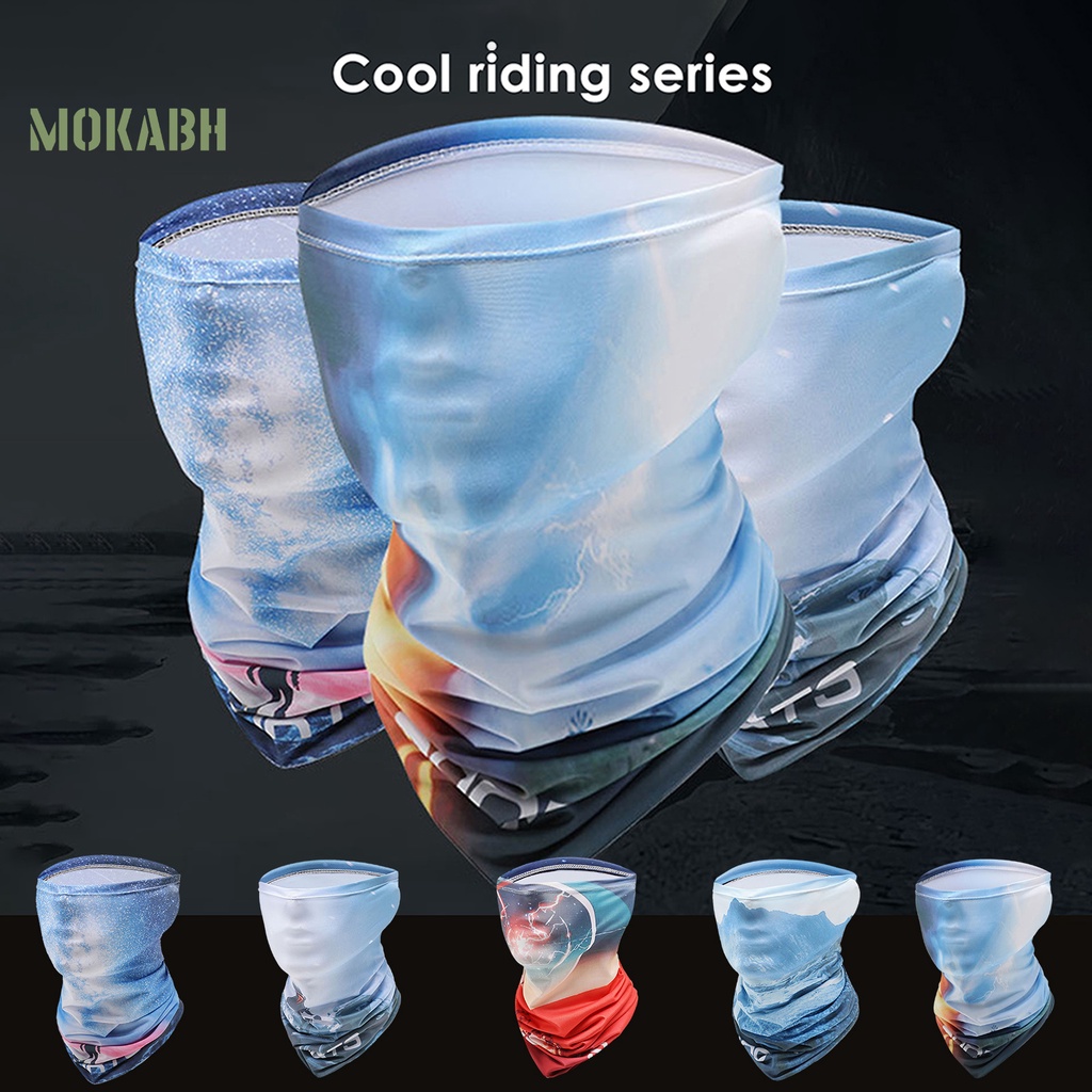 [Mok Abh] Tấm Che Nắng Bằng Lụa Lạnh Độ Co Giãn Cao Nhanh Khô Chống Nắng Mùa Hè Bảo Vệ Khi Đi Xe Đạp Thể