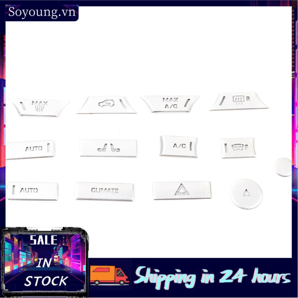 Soyoung 13Pcs Silver AC Button  Air Condition Control Cover Trim Fit for Range Rover Sport 2014 2015 2016 2017 Car Interior