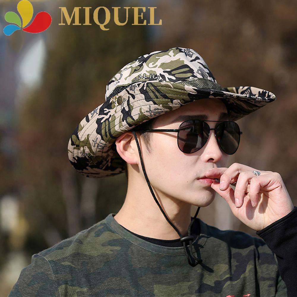 Mũ Tai Bèo Chống Tia UV Họa Tiết Rằn Ri Leo Núi Câu Cá Ngoài Trời Cho Nam