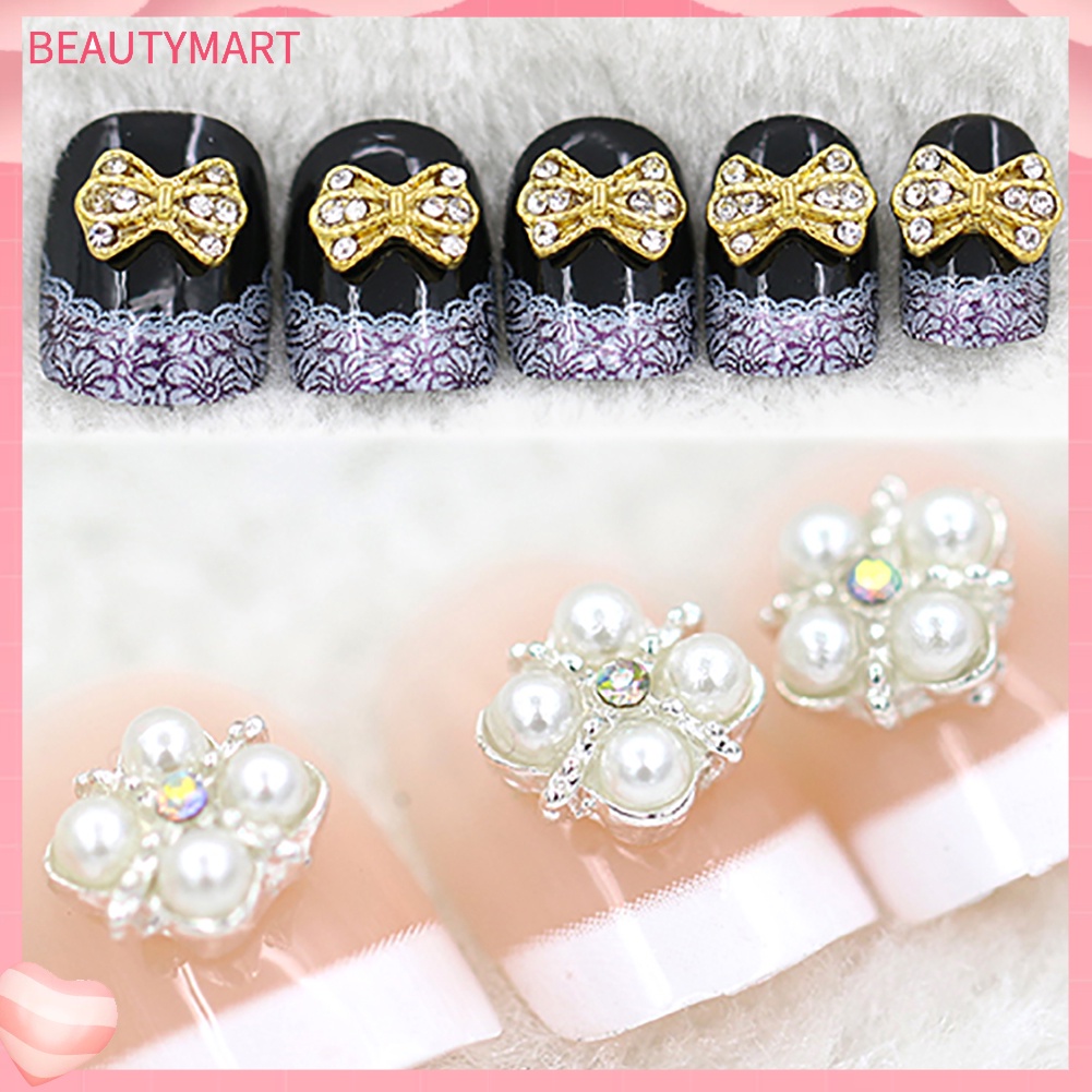 Set 10 Hạt Đá 3D Bằng Hợp Kim Dùng Trang Trí Móng Nghệ Thuật DIY