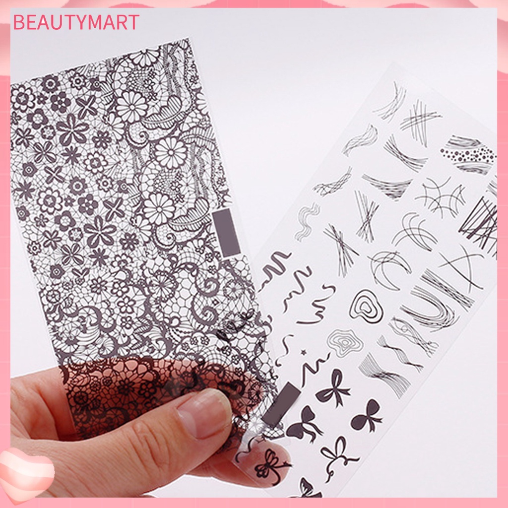 Miếng Dán Móng Tay Tự Dính Họa Tiết Ren 2D DIY