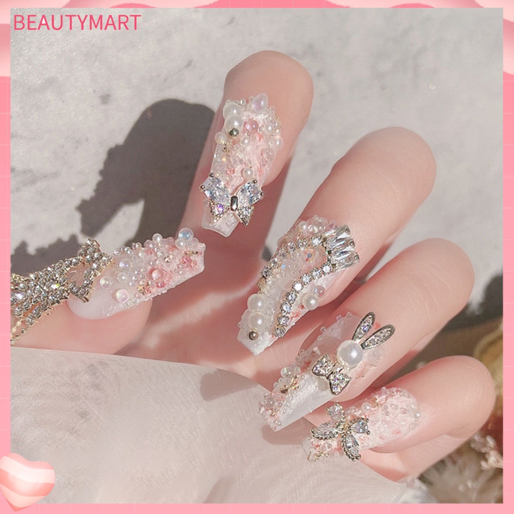 Dây Chuỗi Tua Rua Đính Đá 3D Không Phai Màu Trang Trí Móng Tay