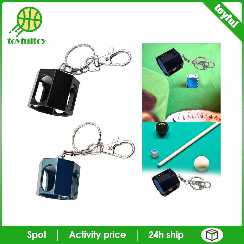 Hộp Đựng Phấn Dạng Cây Cơ Bida Bằng Kim Loại Gọn Nhẹ Kèm Móc Khóa Ốp