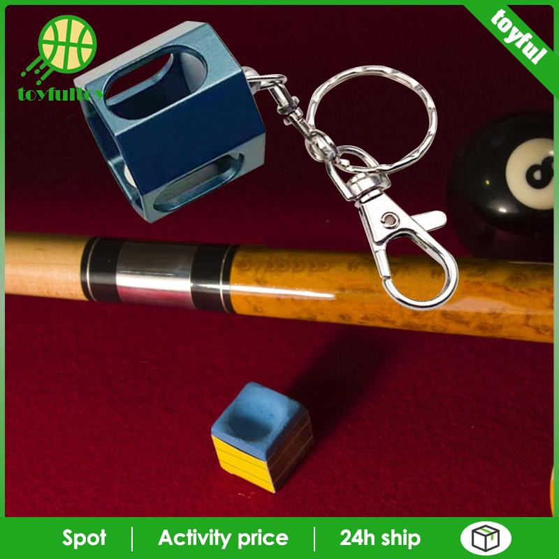 Hộp Đựng Phấn Dạng Cây Cơ Bida Bằng Kim Loại Gọn Nhẹ Kèm Móc Khóa Ốp