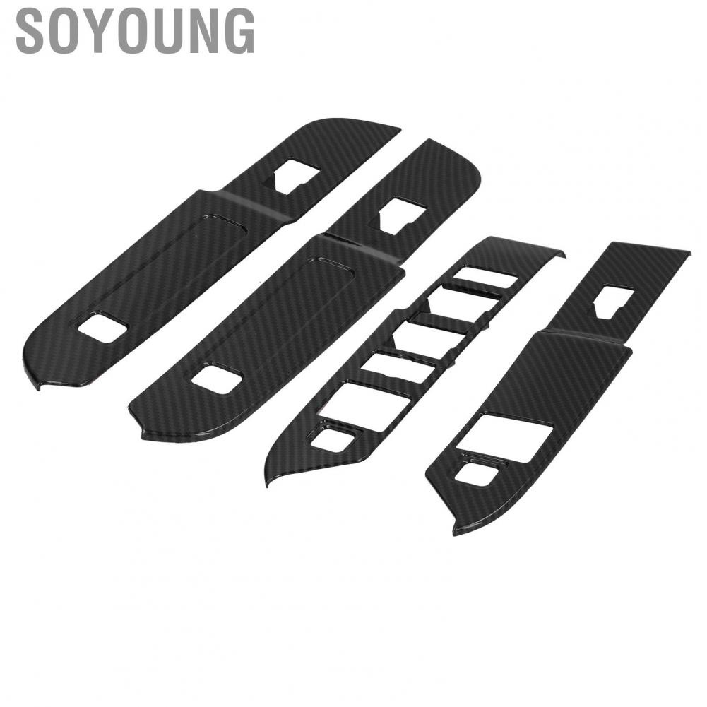 Soyoung 4PCS Window Lift Panel Switch Frame Carbon Fiber Color Replacement for Land Rover Defender 2020 Left Hand Drive