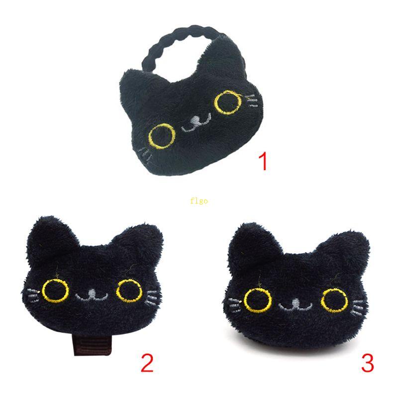 Kẹp Tóc Trang Trí Hình Mèo Đen 3D Mini Cho Nữ