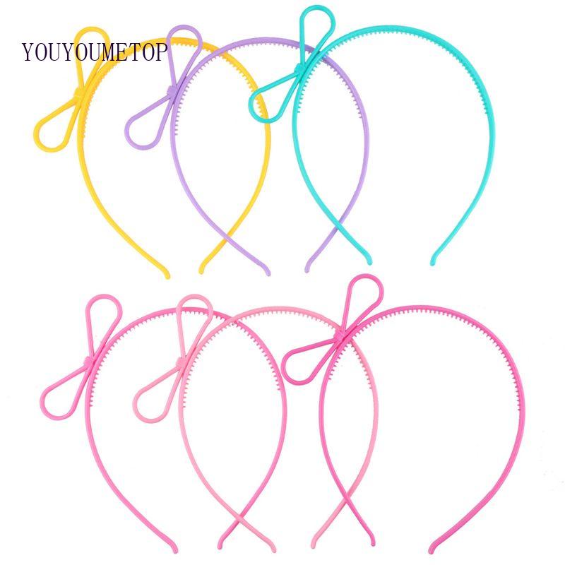 Youyo Băng Đô Nhựa Khoét Rỗng Đính Nơ Màu Sáng Dễ Thương Cho Bé Gái