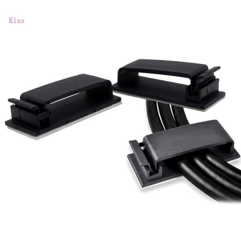 Set 50 / 100 Kẹp Cố Định Dây Cáp Tự Dính Màu Đen Tiện Dụng