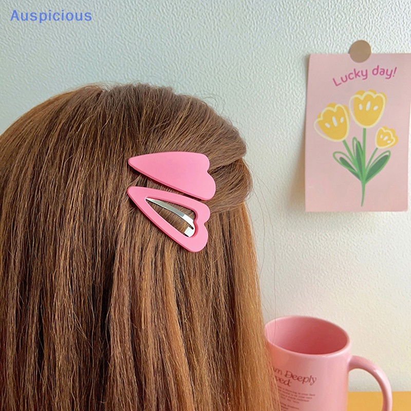 Bộ 3 Kẹp Tóc Hình Trái Tim Màu Kẹo Ngọt Phong Cách Vintage Dễ Thương Cho Nữ