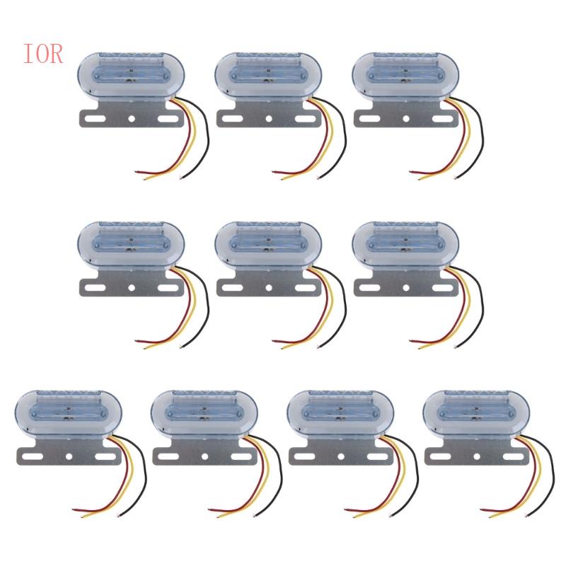 Bộ 10 Đèn LED Tín Hiệu Hình Oval 24V Cho Xe Hơi Xe Tải RV