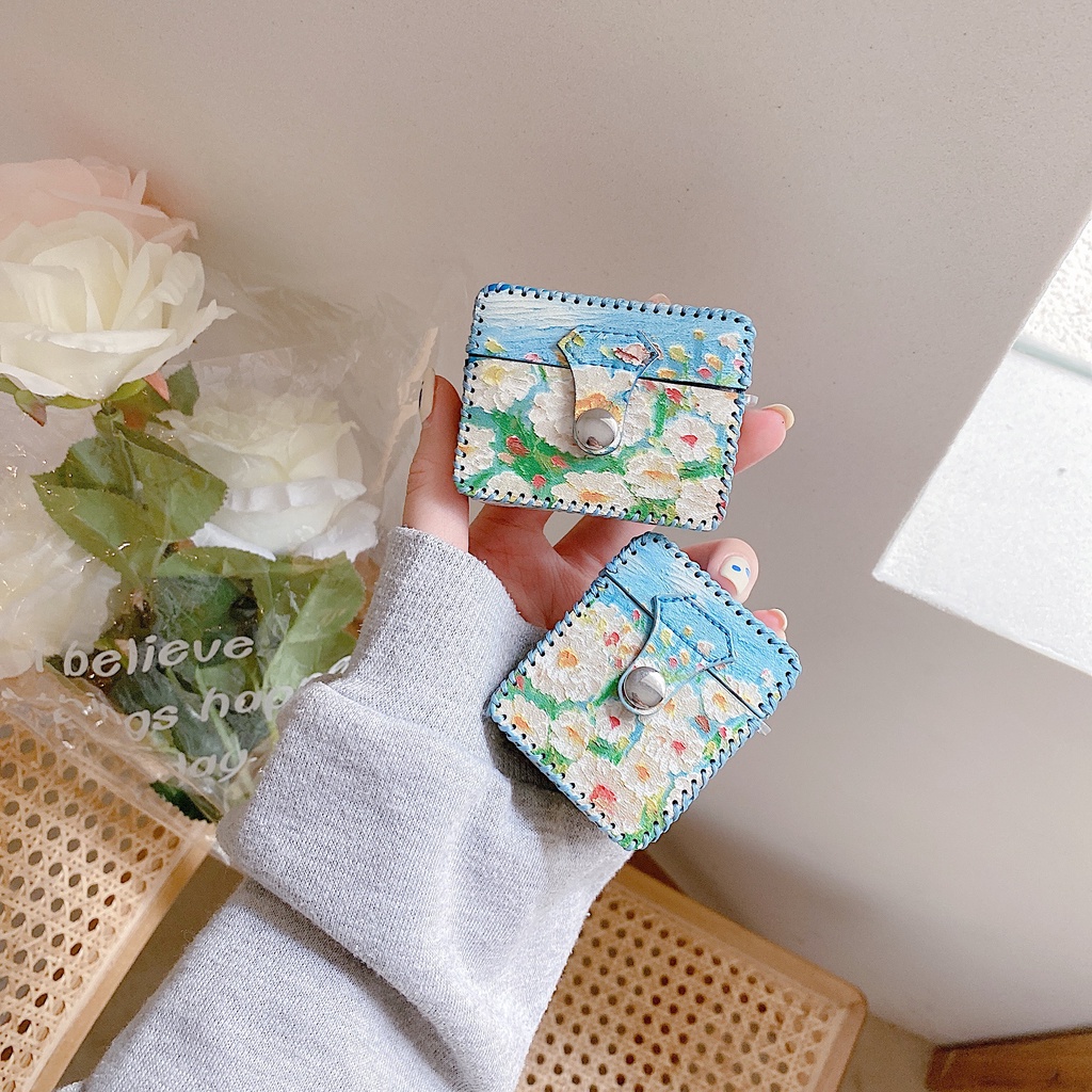 Vỏ Bảo Vệ Hộp Sạc Tai nghe không dây AirPods 1 / 2 / 3 Pro2 2022 Bằng Tpu Mềm Chống Sốc Họa Tiết Tranh Sơn Dầu