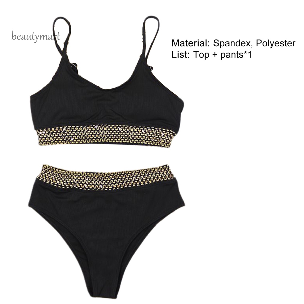 Bộ Bikini 2 Mảnh Có Đệm Ngực Và Quần Lưng Cao Màu Sắc Có Thể Điều Chỉnh Cho Nữ