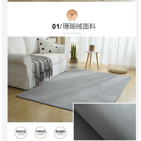 1 Tặng 1] Thảm Trải Sàn Phòng Khách / Phòng Ngủ Chống Trượt Phong Cách Bắc Âu