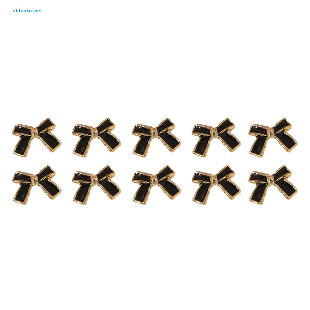 Túi Đựng Đồ Dùng Cao Cấp Tiện Dụng| Set 10 Phụ Kiện Trang Trí Móng Tay Nghệ Thuật Ba Chiều Bóng Cao Bằng Hợp Kim Hình Nơ Hoa Trà Thơm DIY