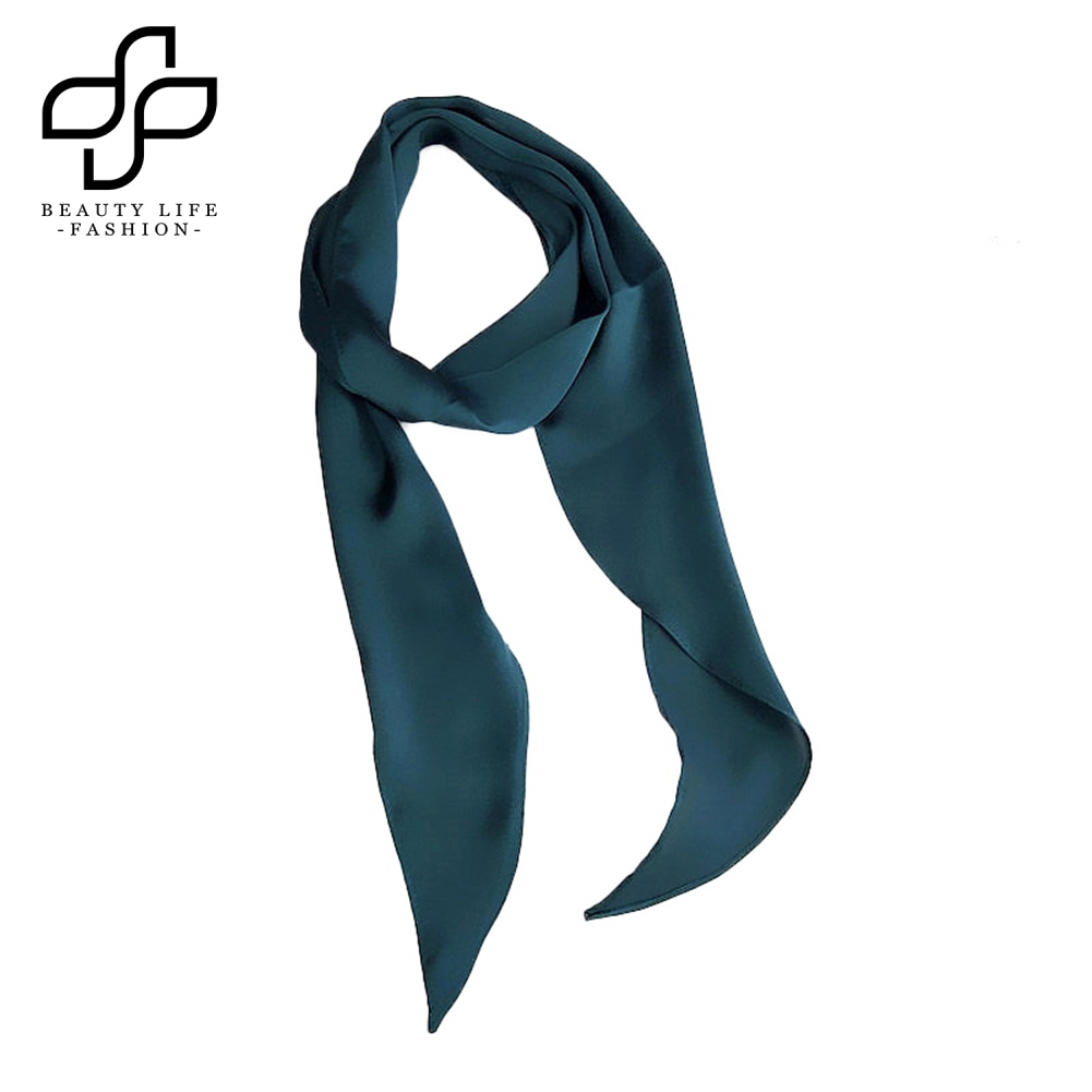 Khăn Quàng Cổ / Cài Đầu Hình Vuông Màu Trơn Bằng Lụa Thời Trang Cho Nữ