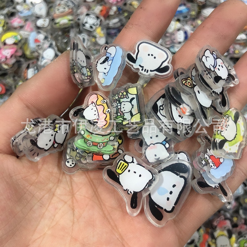 SANRIO  Quần Lót acrylic 2cm Hình Vuông Họa Tiết shin-chan / spongebob Làm Bằng Tay diy