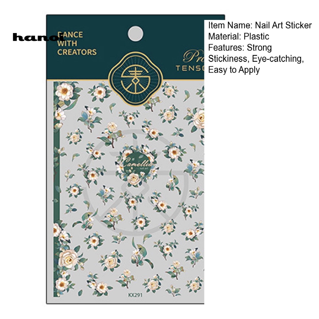 Miếng Dán Móng Tay Tự Dính Không Phai Siêu Mỏng Họa Tiết Hoa Phong Cách Nhật Bản Cho Nữ