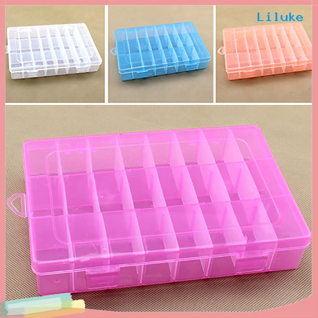 Hộp Nhựa Trong Suốt 24 Ngăn Đựng Vật Dụng Tiện Lợi