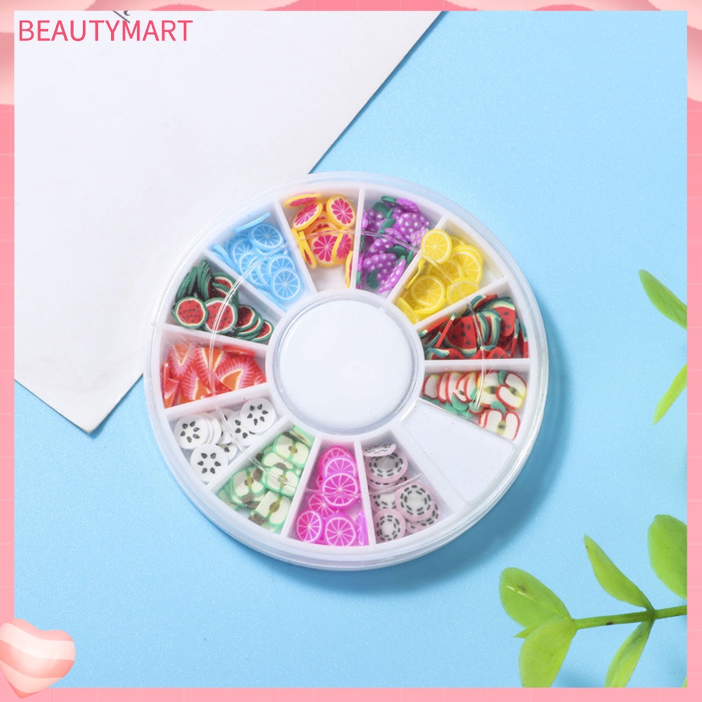 1 Hộp Phụ Kiện Trang Trí Móng Nghệ Thuật Tạo Hiệu Ứng 3D Hình Hoa Trái Cây Siêu Mỏng DIY