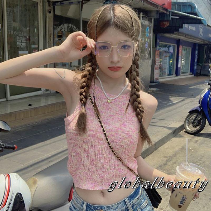 Áo Croptop Hai Dây Họa Tiết Kẻ Sọc Nhiều Màu Thời Trang Mùa Hè Cho Nữ