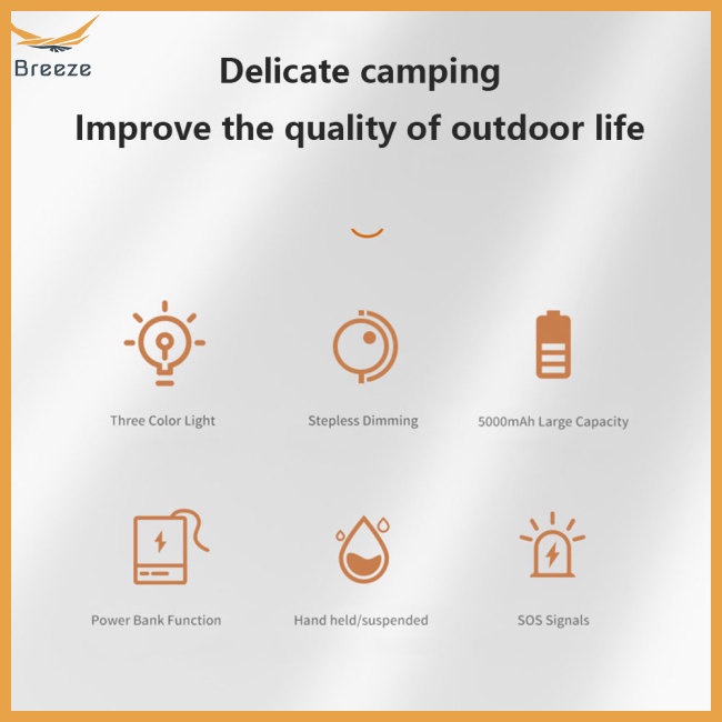 Đèn Lồng Cắm Trại Chống Thấm Nước Phong Cách Cổ Điển Kèm Sạc Usb Tiện Dụng