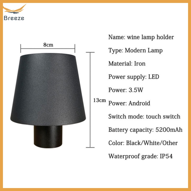 Đèn Led Để Bàn Không Dây Sạc Được Thiết Kế Hình Chai Nước Sáng Tạo Cho Phòng Ngủ / Quán Bar