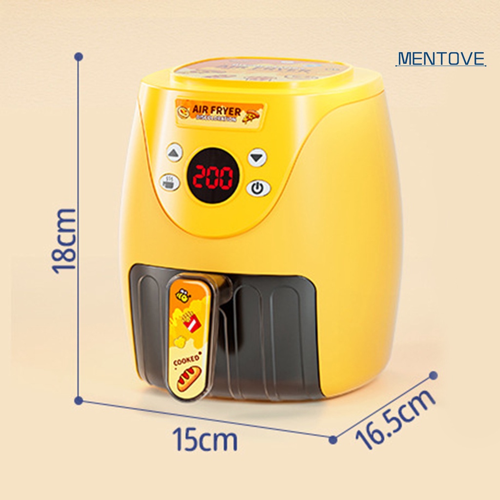 Set 16 Món Đồ Chơi Nồi Chiên Mô Phỏng Màn Hình LCD Thay Đổi Màu Sắc Cho Bé