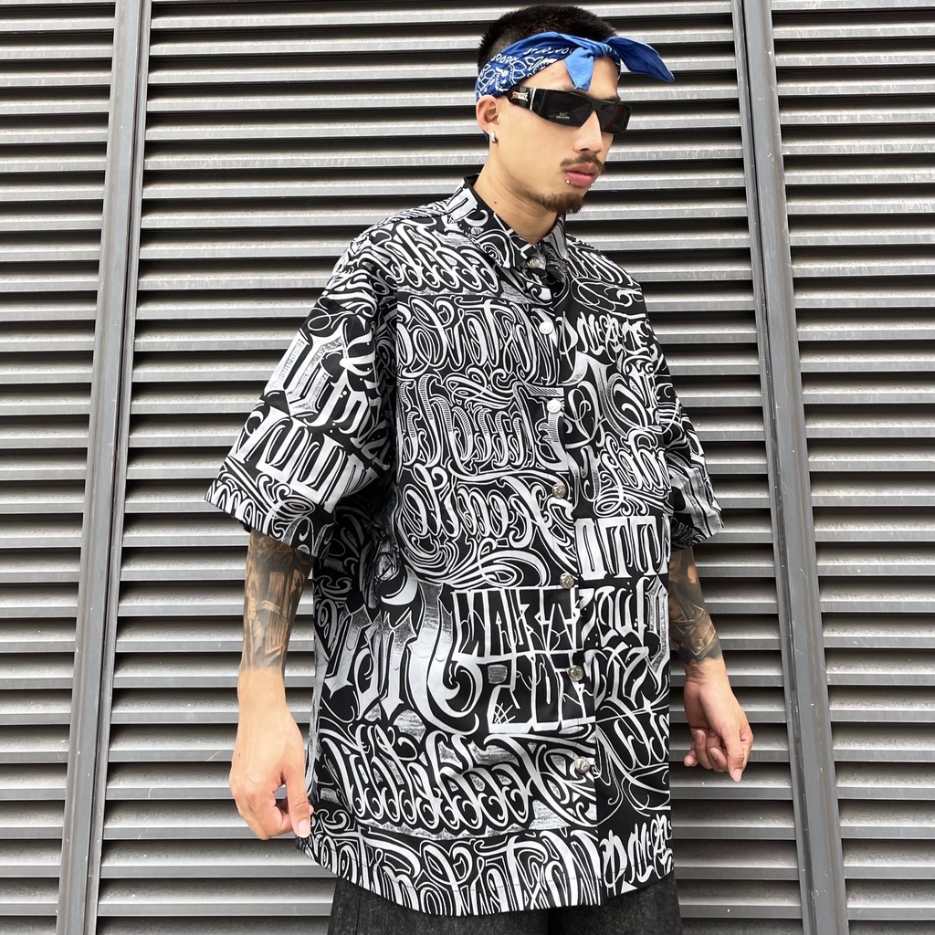 Áo Thun Tay Ngắn In Hoa Kiểu Hip-Hop Đường Phố Cá Tính