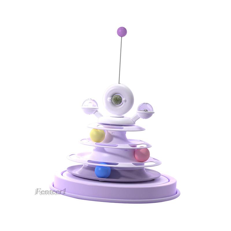 [Fenteer1] Đồ Chơi Xếp Hình Đường Ray Vòng Tròn 3 Lớp Vui Nhộn Cho Mèo Cưng