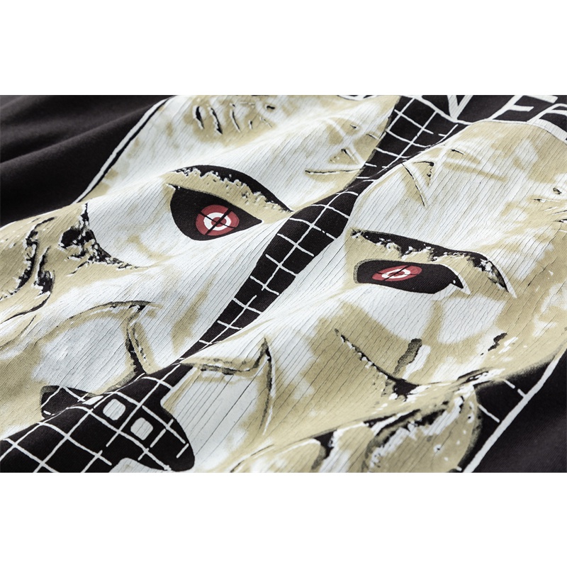 Áo Thun Tay Ngắn Cổ Tròn In Hình Ma Độc Đáo Phong Cách Vintage