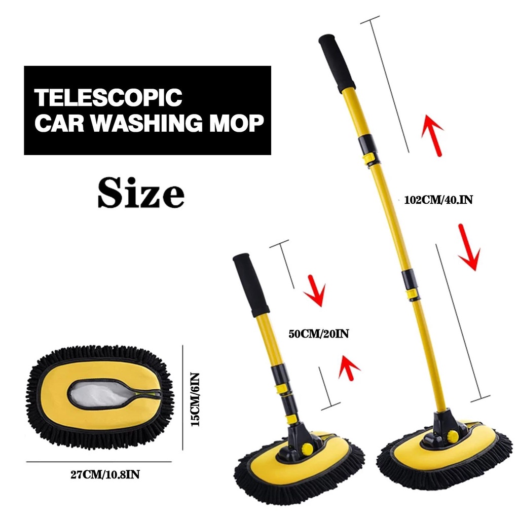 Cây Lau Xe Hơi Lông Mềm Không Đau Có Thể Thu Gọn K1E7