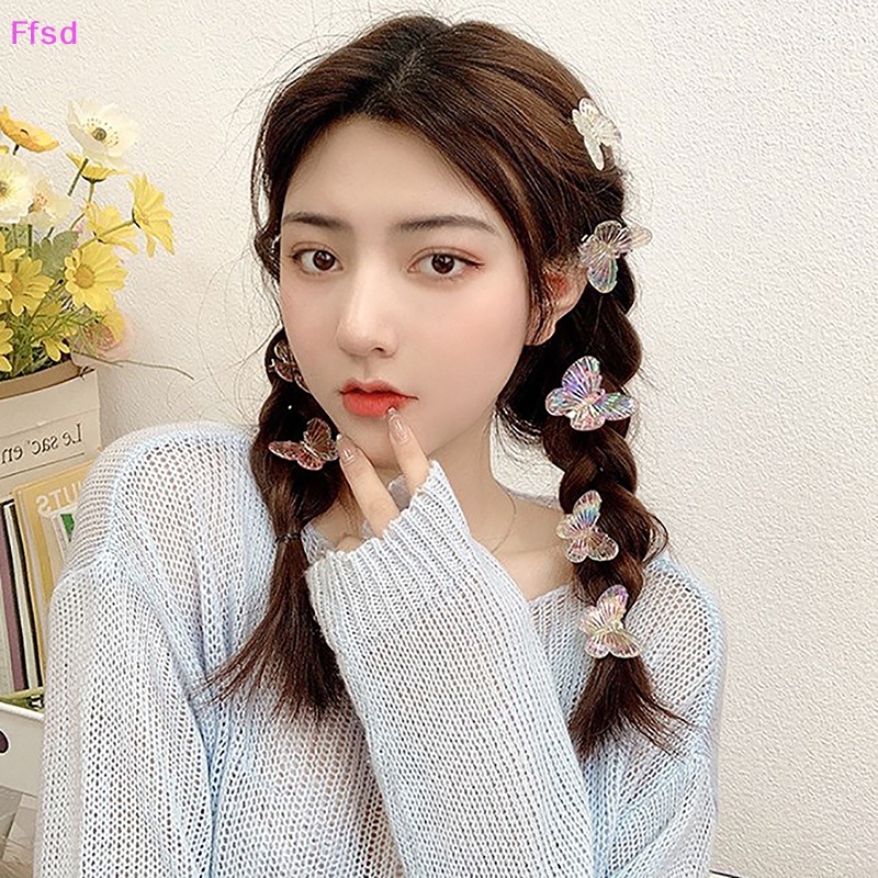 {Ffsd} Set 5 Kẹp Tóc Hình Bướm Trái Tim Thời Trang Cho Bé Gái * Bán Chạy