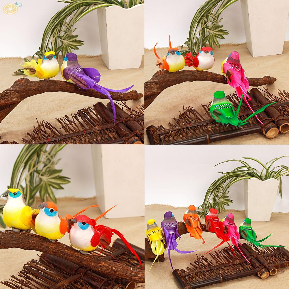 【VARSTR】Artificial Birds 12pcs Birthday Gift DIY Crafts Fake Animal Feather Birds