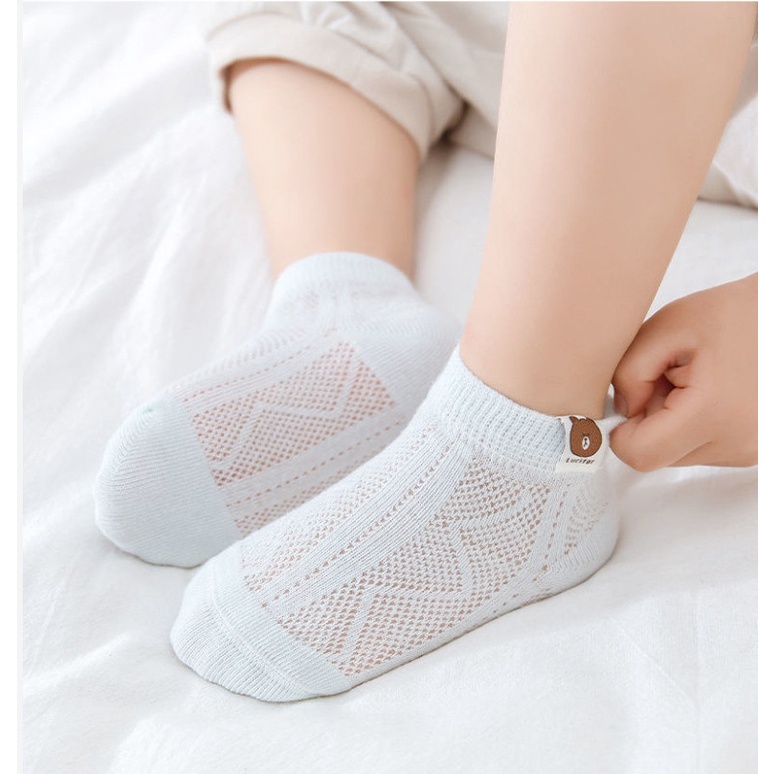 Set 5 Đôi Tất Lưới Mỏng Thoáng Khí Thời Trang Xuân Hè Cho Bé