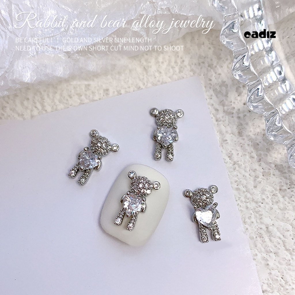 Bộ 5 Miếng Dán Trang Trí Móng Tay Tạo Hiệu Ứng 3D Hình Gấu Thỏ Hoạt Hình DIY