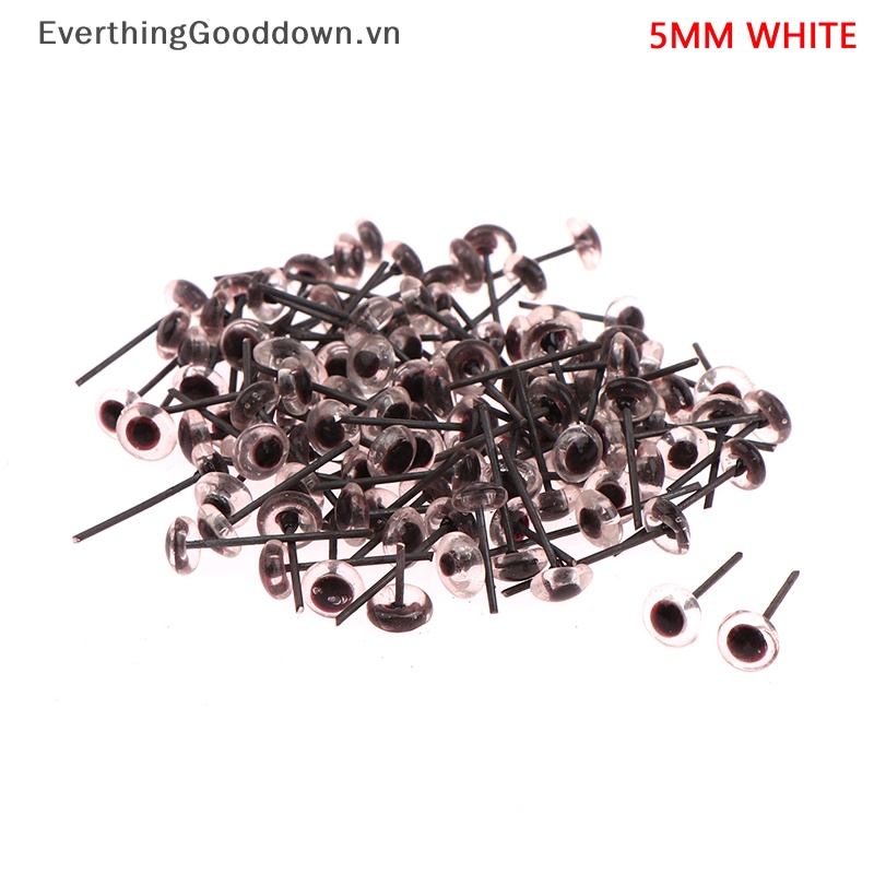 Everthinggooddown Set 100 Mắt Nhựa 3-6mm Nhiều Màu Sắc Trang Trí Thú Nhồi Bông / Mắt Googly DIY