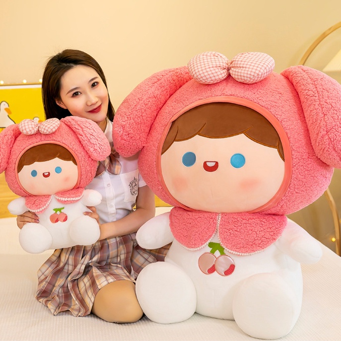 Búp Bê Nhồi Bông Hình Thỏ Và Hoa Quả Dễ Thương Cho Bé